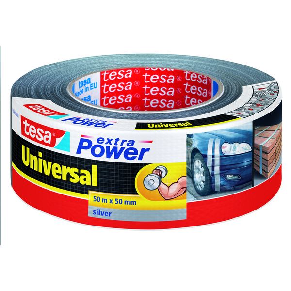Tesa Lerretstape Ekstra Power Sølv 50 mm x 50 m