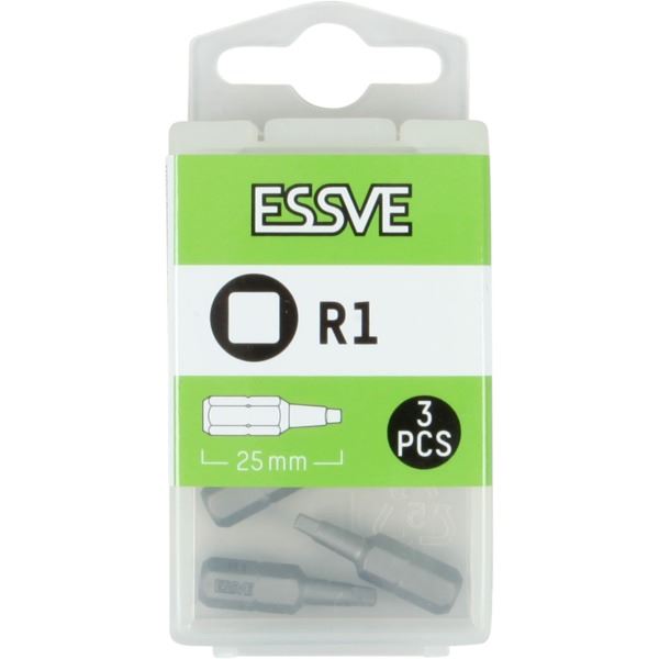 Essve Bits R1 firkant - 25mm 3stk
