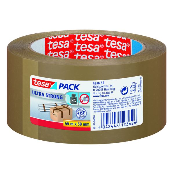 Tesa Embalasjetape Brun PVC 50 mm x 66 m