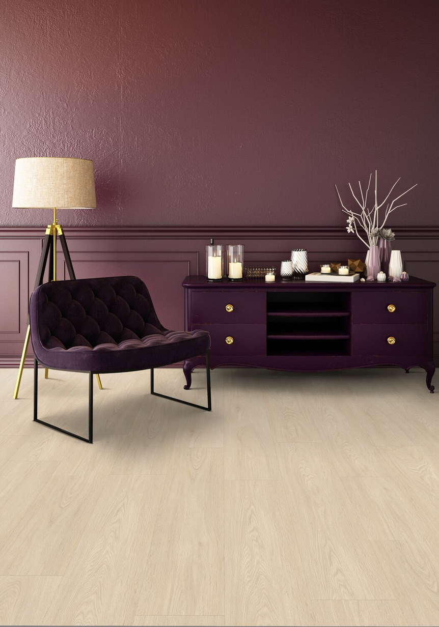 Gerflor Virtuo 55 Rigid Acoustic Blomma Cream Klikkvinyl
