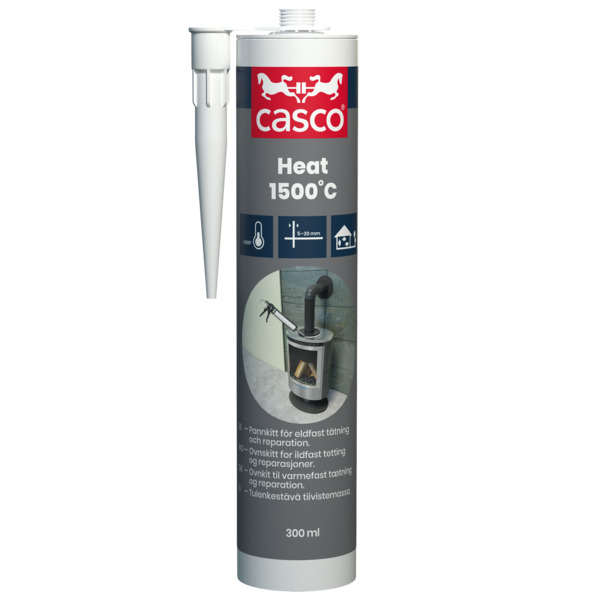 Casco Brannfug Ovnskitt Heat 1500 OC Black 300 ml