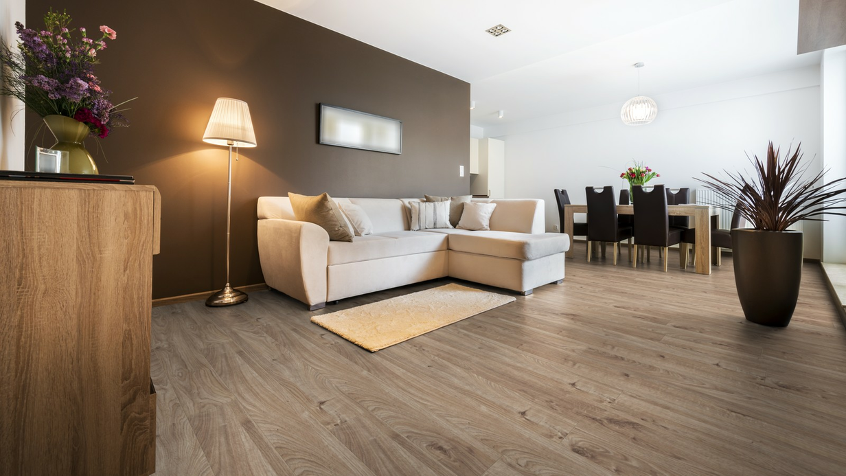 Moskus 12 Beige Eik Laminatgulv
