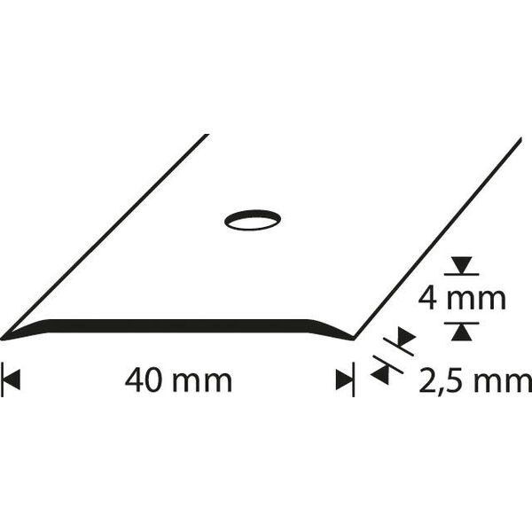 D-profile Overgangslist 40mm Sølv Anodiser