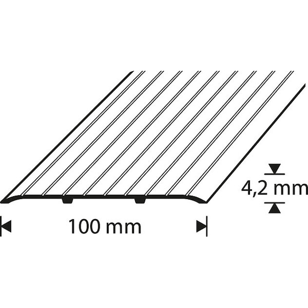 D-profile Skjøtelist 100mm Gull Uboret 2m