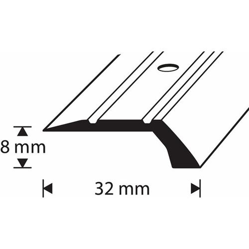 D-profile Nivålist 8Mm Sølv