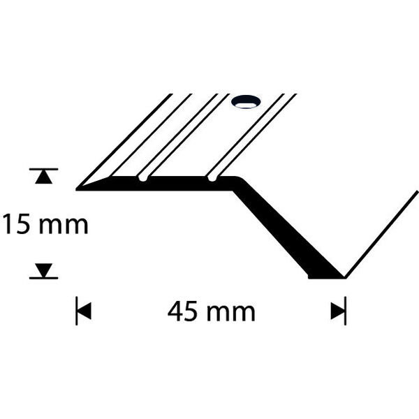 D-profile Nivålist 15mm Sølv 2m