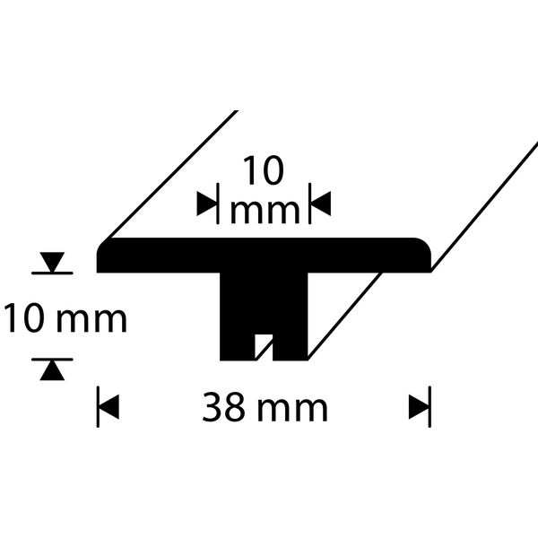 D-profile Skjøtelist 10X38mm Eik 2m
