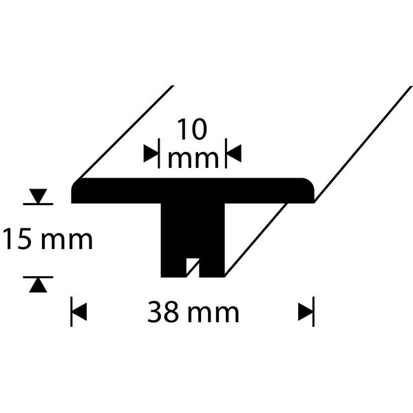 D-profile Skjøtelist 15X38mm Eik 1m