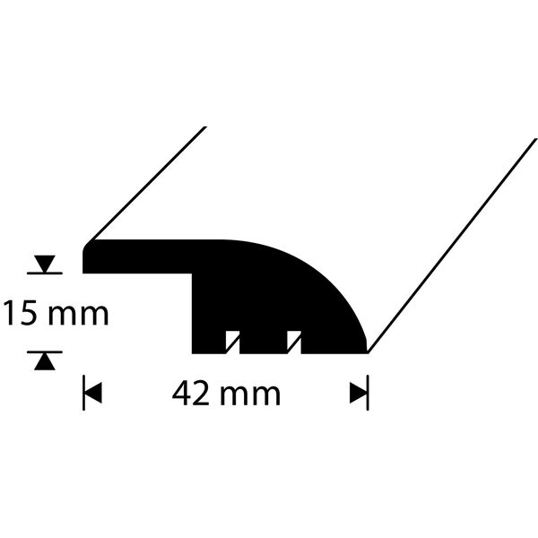 D-profile Nivålist 15X42mm Eik 2m