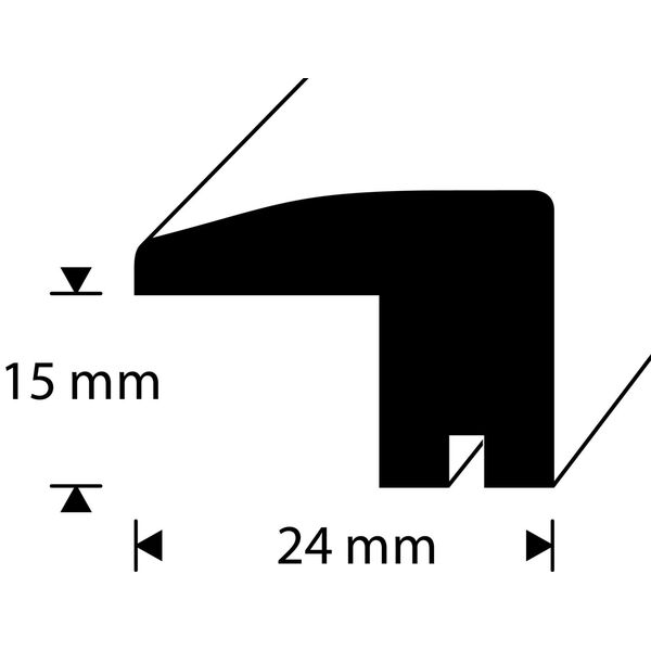D-profile Terskellist 15X24mm Eik 1m