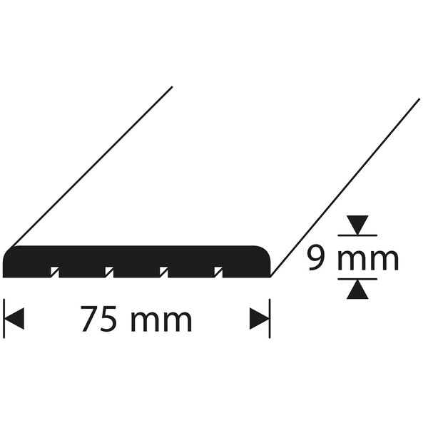 D-profile Terskel 75X9mm Eik 2m