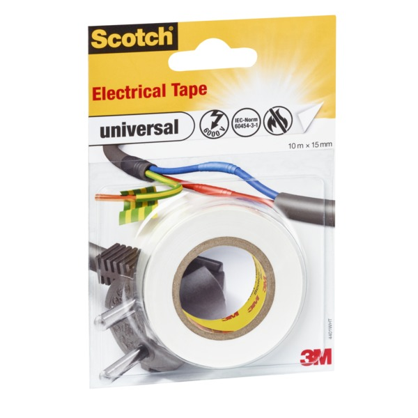 3M Eltape 4401 Isolasjonstape Hvit 15 mm x 10 m