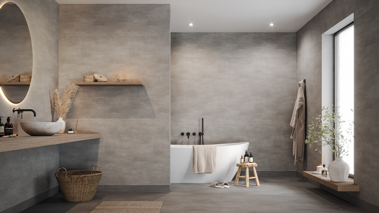 Tarkett Aquarelle Raw Concrete Dark Grey Våtromsbelegg 2 m
