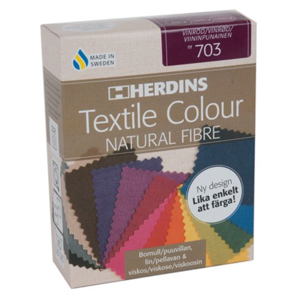 Herdins Textile Colour Natural Fibre Tekstilfarge 285gr 703 Vinrød