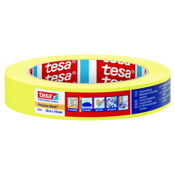 Tesa Maskeringstape Precision Gul Proff 19 mm x 50 m