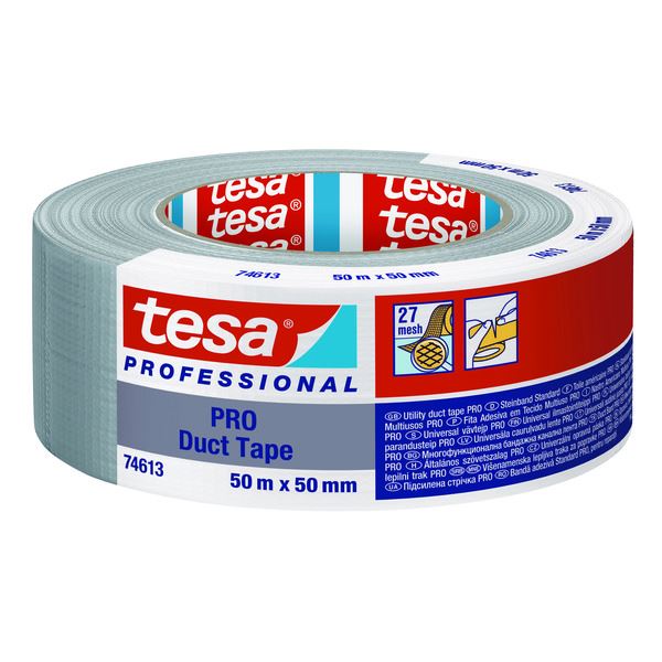 Tesa Tekstiltape Pro Sølvgrå 50 mm x 50m